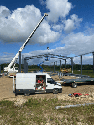 levage batiment charpente métallique